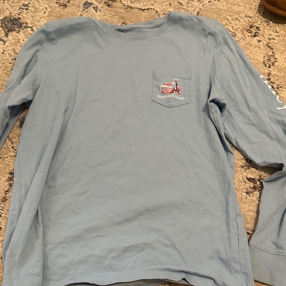 Womens Vineyard Vines Blue Long Sleeve Tee